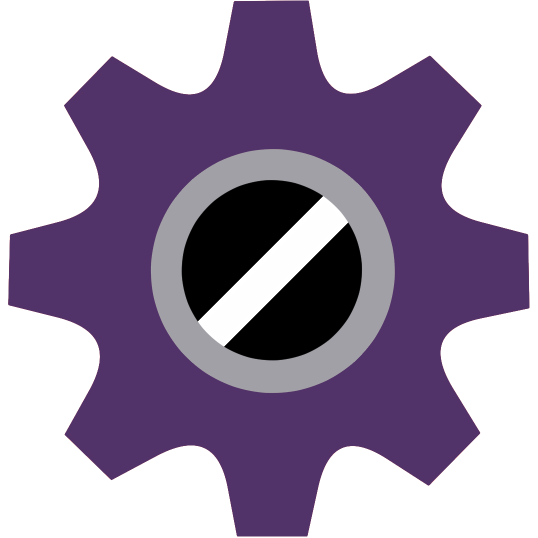 a red gear logo
